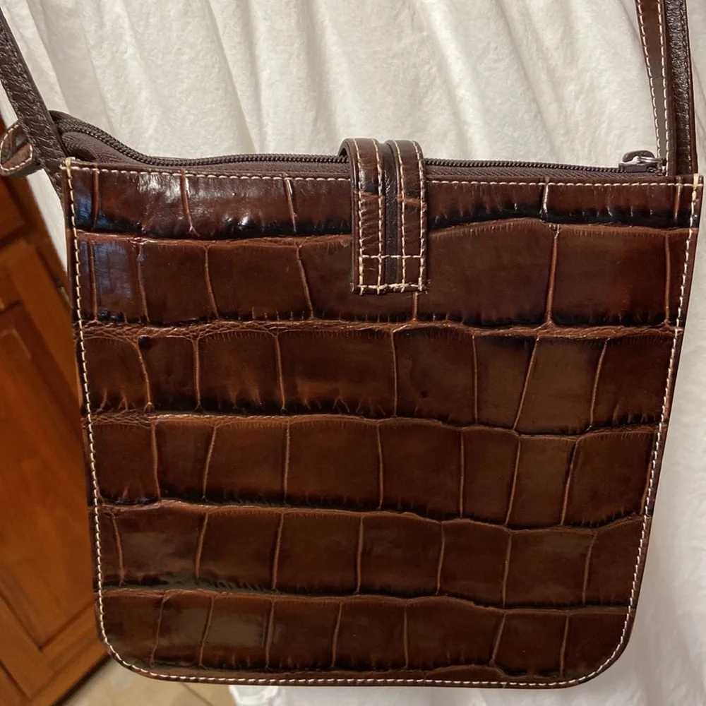 Brighton Embossed Crocodile Crossbody Purse